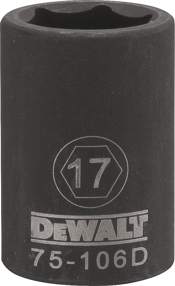 Soquete sextavado de impacto curto encaixe 1/2" 17mm DWMT75106OSP DEWALT