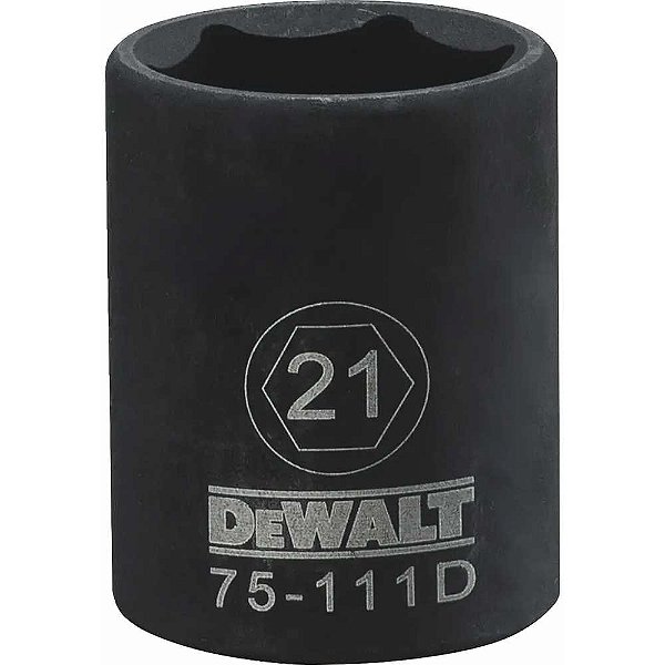 Soquete sextavado de impacto curto encaixe 1/2" 21mm DWMT75111OSP DEWALT