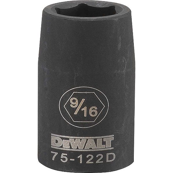Soquete sextavado de impacto curto encaixe 1/2" 9/16" DWMT75122OSP DEWALT