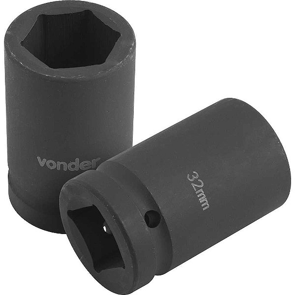 Soquete sextavado de impacto encaixe de 1" x 32,0mm para desforcímeto VONDER