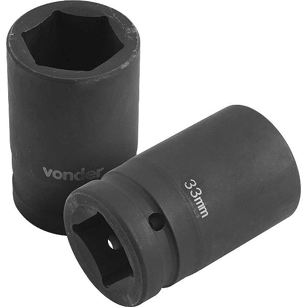Soquete sextavado de impacto encaixe de 1" x 33,0mm para desforcímeto VONDER