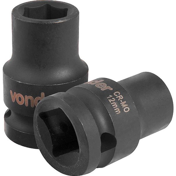 Soquete sextavado de impacto encaixe de 1/2" x 12,0mm VONDER