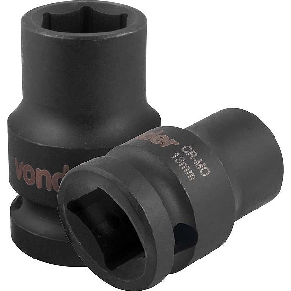 Soquete sextavado de impacto encaixe de 1/2" x 13,0mm VONDER