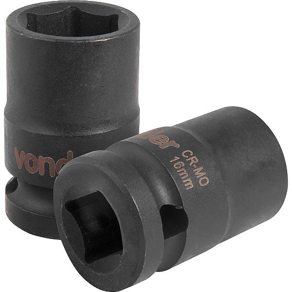 Soquete sextavado de impacto encaixe de 1/2" x 16,0mm VONDER