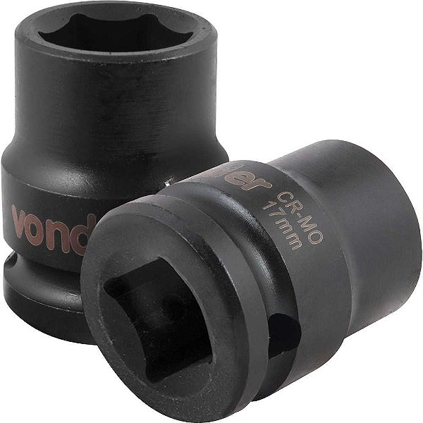 Soquete sextavado de impacto encaixe de 1/2" x 17,0mm VONDER
