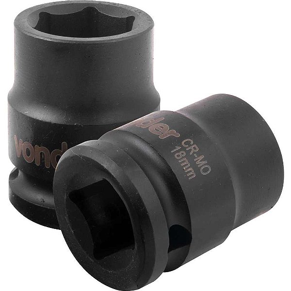 Soquete sextavado de impacto encaixe de 1/2" x 18,0mm VONDER