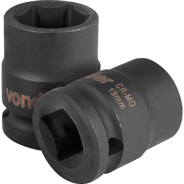 Soquete sextavado de impacto encaixe de 1/2" x 19,0mm VONDER