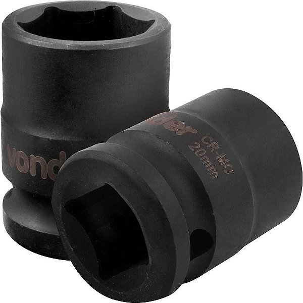 Soquete sextavado de impacto encaixe de 1/2" x 20,0mm VONDER