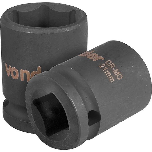 Soquete sextavado de impacto encaixe de 1/2" x 21,0mm VONDER