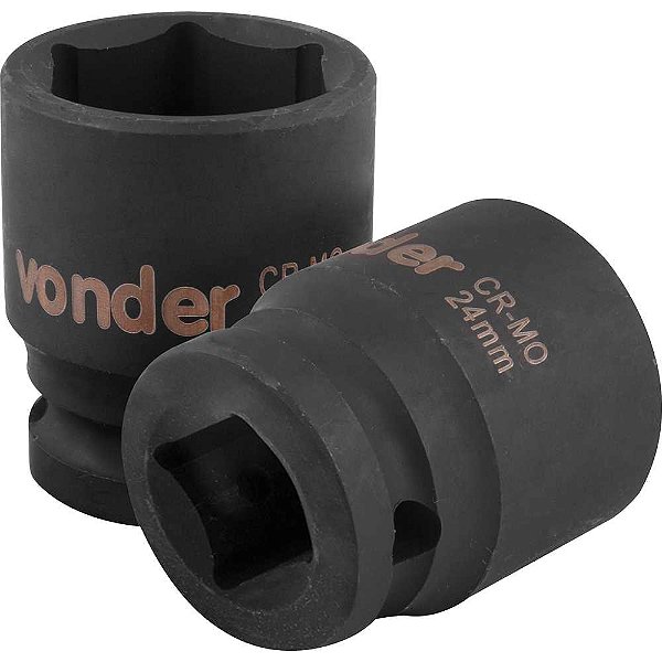 Soquete sextavado de impacto encaixe de 1/2" x 24,0mm VONDER