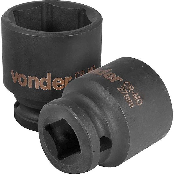 Soquete sextavado de impacto encaixe de 1/2" x 27,0mm VONDER