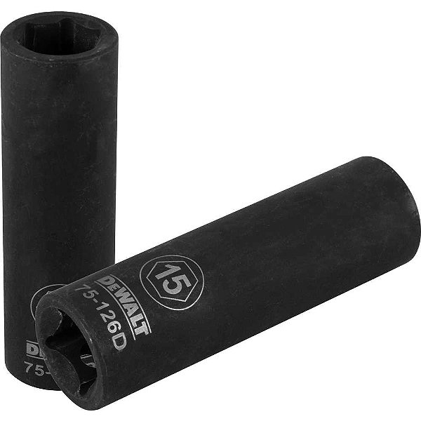 Soquete sextavado de impacto longo encaixe 1/2" 15mm DWMT75126OSP DEWALT
