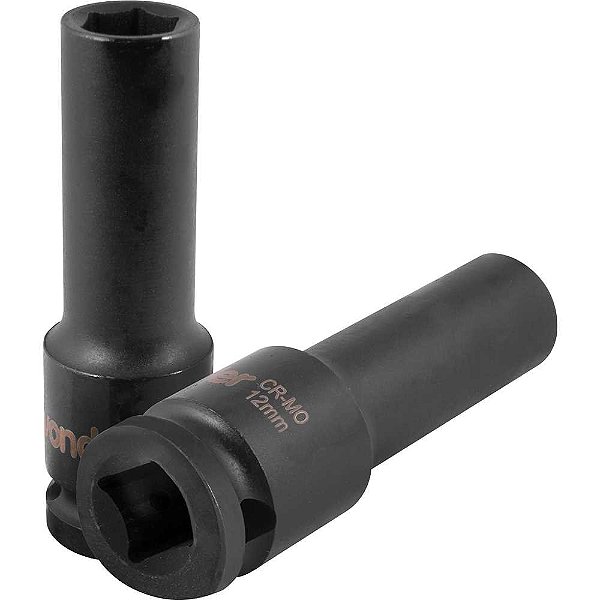 Soquete sextavado longo de impacto 12mm encaixe de 1/2" VONDER