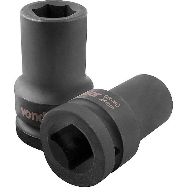 Soquete sextavado longo de impacto 24mm encaixe de 1" VONDER