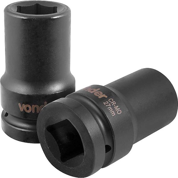 Soquete sextavado longo de impacto 27mm encaixe de 1" VONDER