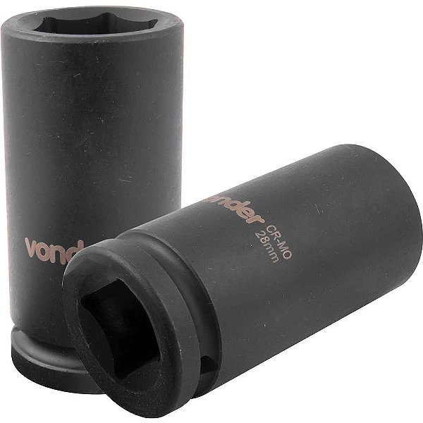 Soquete sextavado longo de impacto 28mm encaixe de 3/4" VONDER