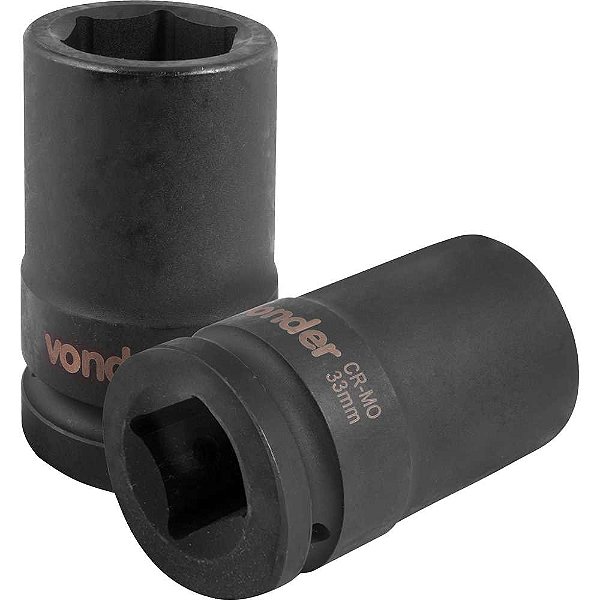 Soquete sextavado longo de impacto 33mm encaixe de 1" VONDER