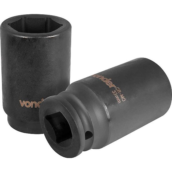Soquete sextavado longo de impacto 33mm encaixe de 3/4" VONDER