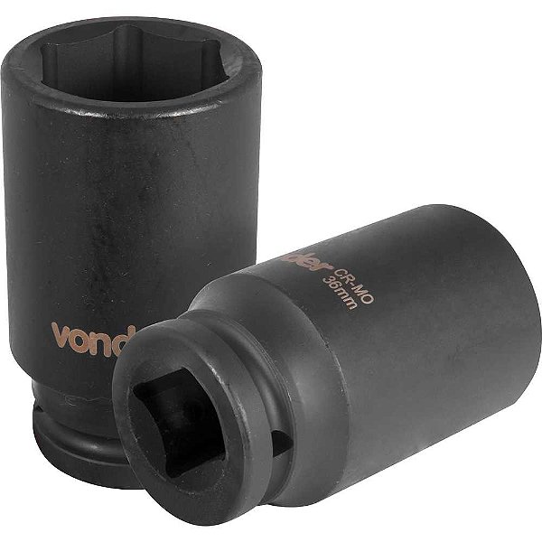 Soquete sextavado longo de impacto 36mm encaixe de 3/4" VONDER