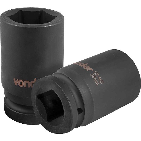 Soquete sextavado longo de impacto 38mm encaixe de 1" VONDER