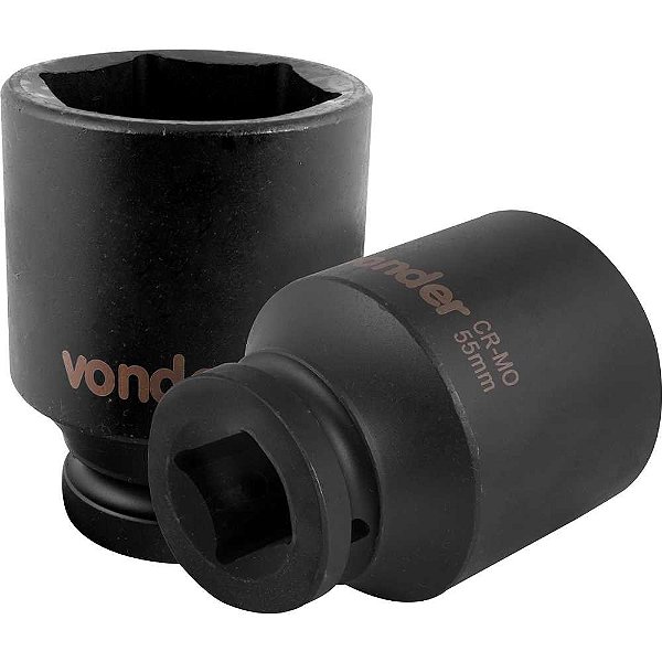 Soquete sextavado longo de impacto 55mm encaixe de 1" VONDER