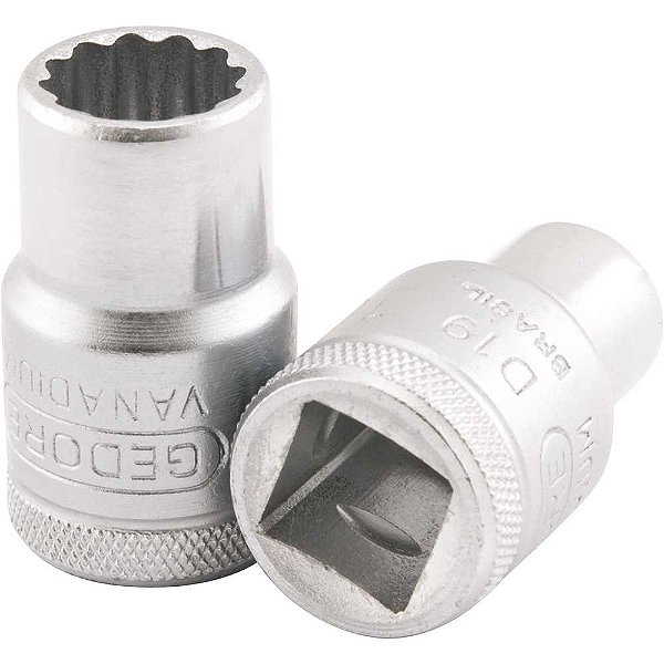 Soquete estriado com encaixe de 1/2" 1" GEDORE