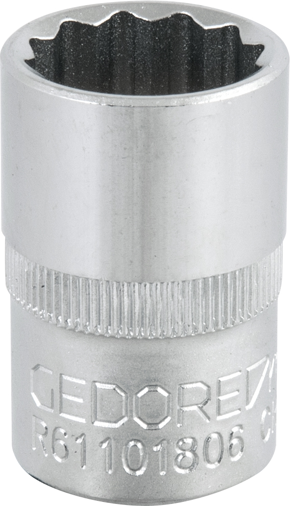 Soquete estriado com encaixe de 1/2" 18mm GEDORE RED