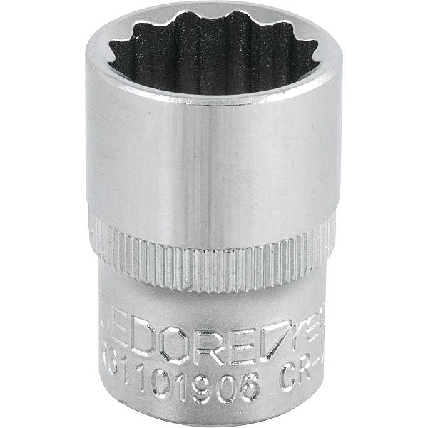 Soquete estriado com encaixe de 1/2" 19mm GEDORE RED