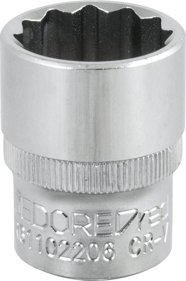 Soquete estriado com encaixe de 1/2" 22mm GEDORE RED