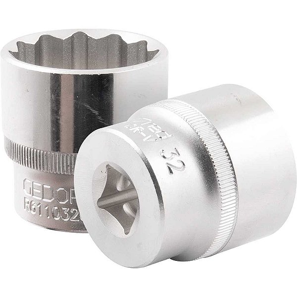 Soquete estriado com encaixe de 1/2" 32mm GEDORE RED
