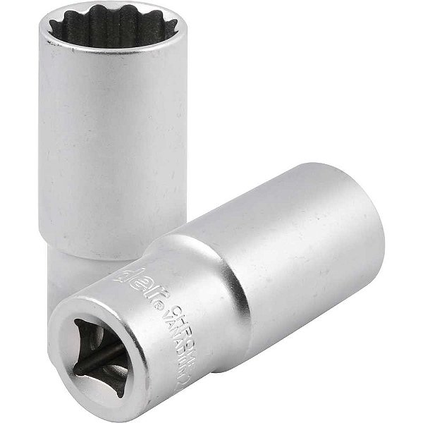 Soquete estriado longo com encaixe de 1/2" 27mm VONDER