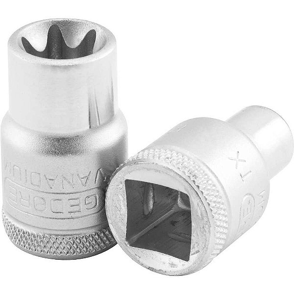 Soquete hexalobular fêmea com encaixe 1/2" TX 19 - E10 GEDORE