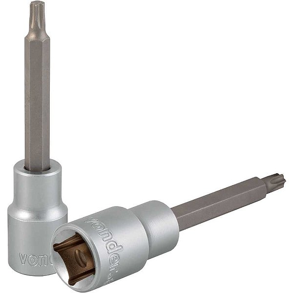 Soquete hexalobular macho longo encaixe de 1/2" T30 VONDER