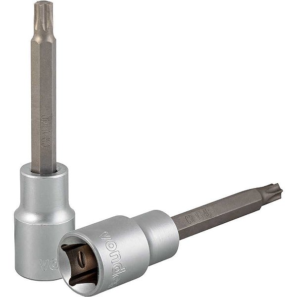 Soquete hexalobular macho longo encaixe de 1/2" T40 VONDER