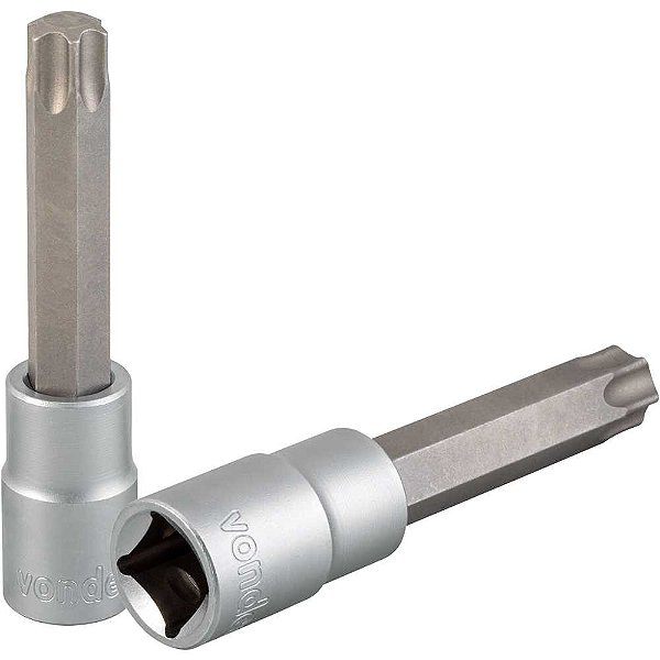 Soquete hexalobular macho longo encaixe de 1/2" T60 VONDER