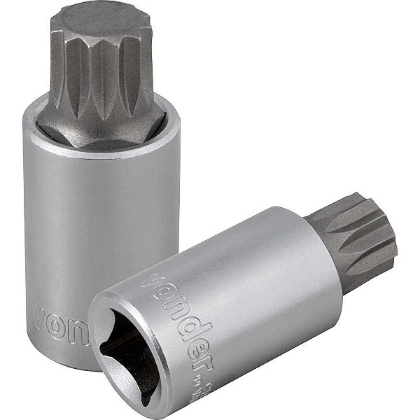Soquete multidentado curto com encaixe de 1/2" M16 VONDER