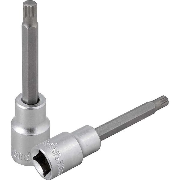 Soquete multidentado longo com encaixe de 1/2" M8 VONDER