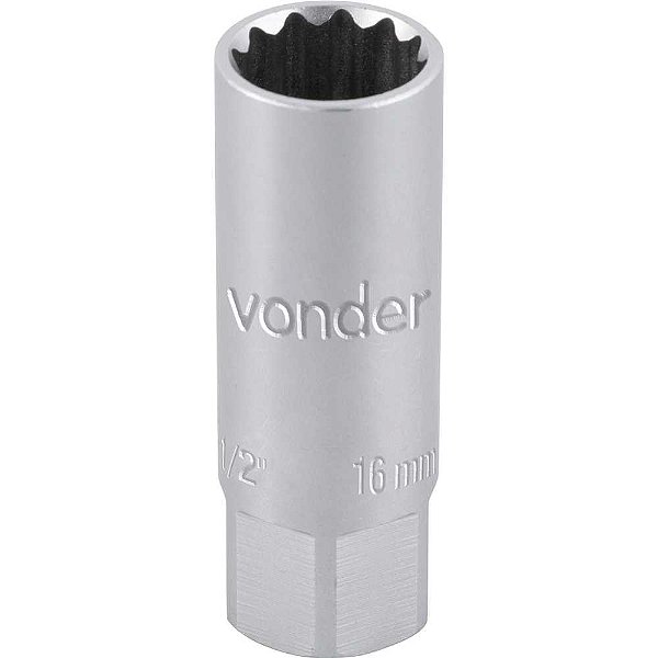 Soquete para vela de ignição encaixe 1/2" 16mm estriado VONDER