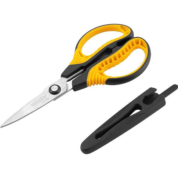 Tesoura uso geral reta com cabo plástico com revestimento emborrachado TR 145 VONDER