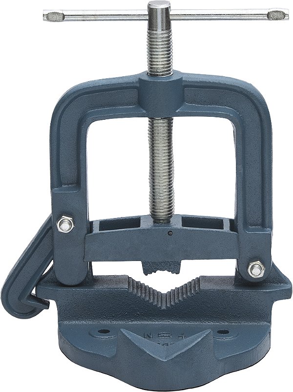 Torno de bancada para encanador nº4 fixo ferro nodular e fuso em aço zincado TE-4 MARCON