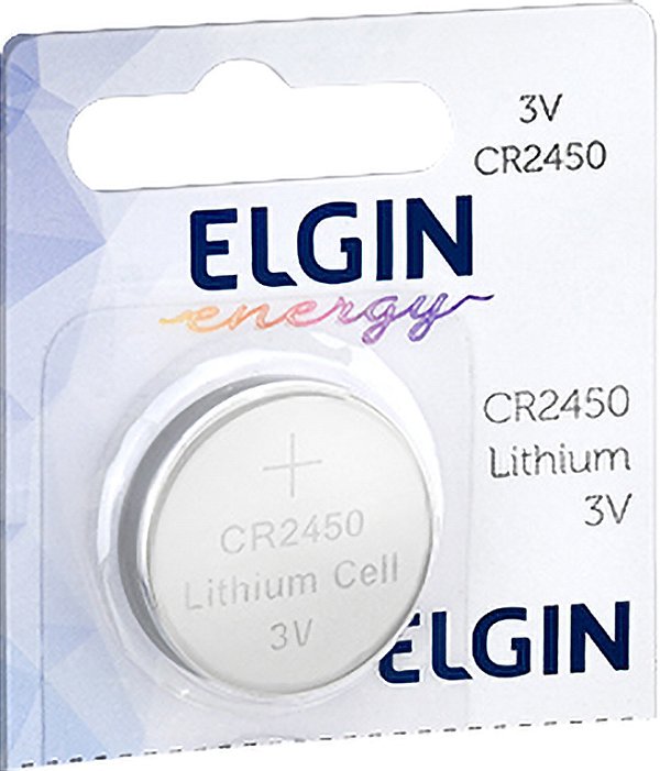 Bateria de lítio CR2450 3V embalagem com 5 peças ELE000000082305 ELGIN