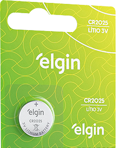 Bateria de lítio CR2025 3V embalagem com 5 peças ELE000000082192 ELGIN