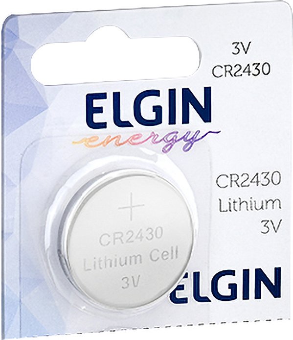 Bateria de lítio CR2430 3V embalagem com 5 peças ELE000000082304 ELGIN