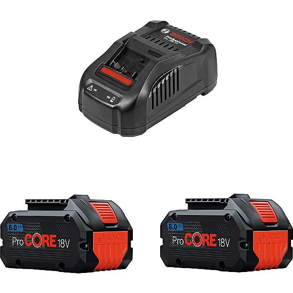 Kit 2 baterias ProCORE 18V - 8 Ah 1 carregador rápido 220V GAL 1880 CV 0 615 A00 1CX BOSCH