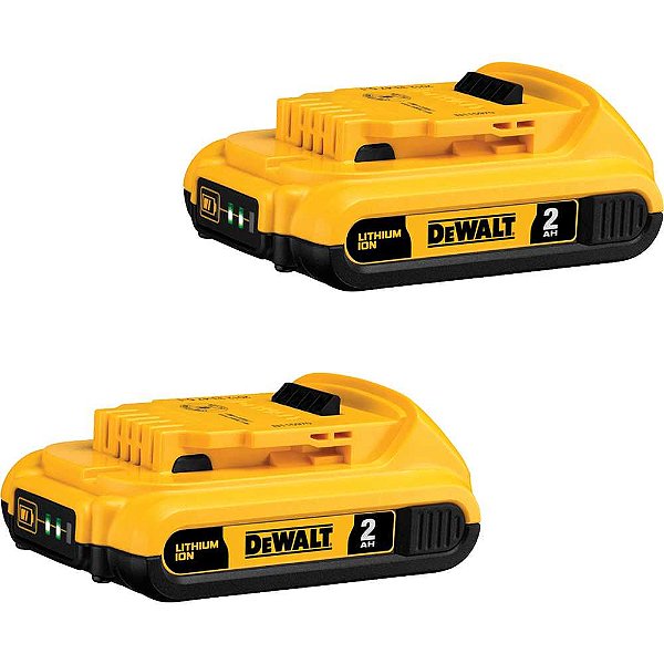 Kit com 2 baterias de íons de lítio (20V - 2,0 Ah) e 1 carregador (bivolt) DCB203C2-BR DEWALT
