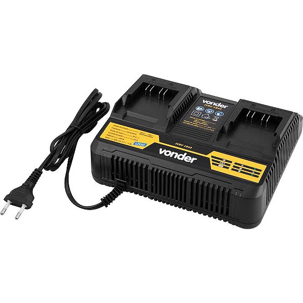Carregador de bateria duplo 18V linha intercambiável carregamento rápido ICBV 1842 VONDER