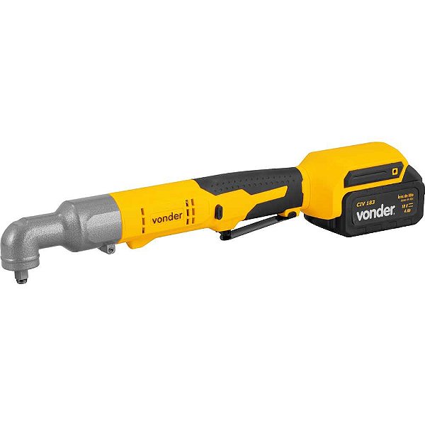 Chave de impacto angular bateria 18V encaixe de 3/8" carregador bivolt CIV 183 VONDER