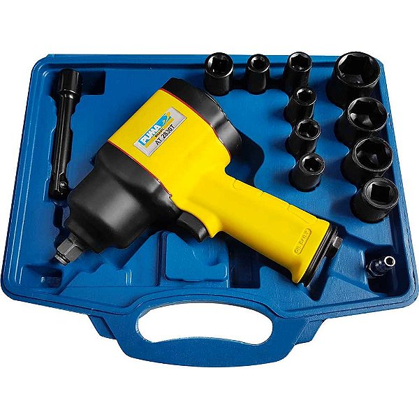 Chave de impacto pneumática 1/2" ultra leve 85 kgf.m com 10 soquetes e maleta AR2830TK PUMA