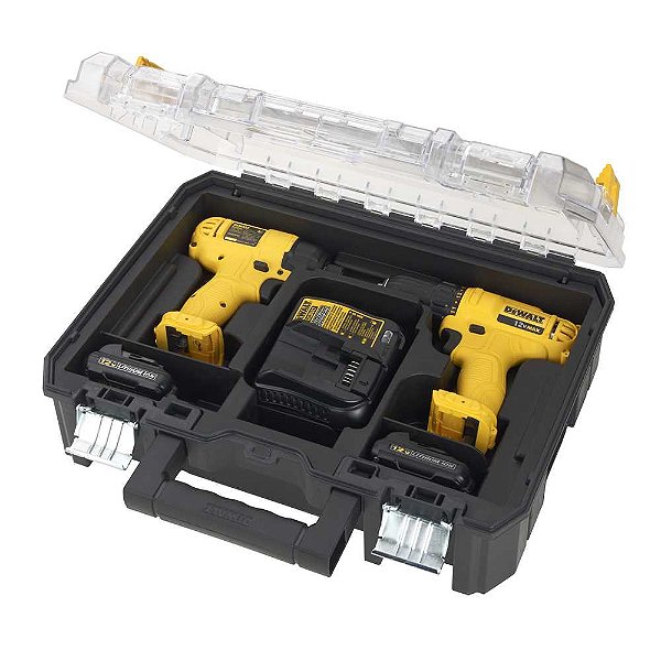 Conjunto parafusadeira / furadeira e parafusadeira com impacto 12V DCK201C2-BR DEWALT