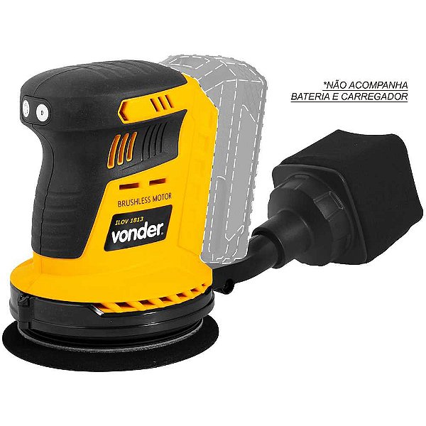 Lixadeira roto-orbital bateria intercambiável de 18V sem bateria e sem carregador ILOV 1813 VONDER